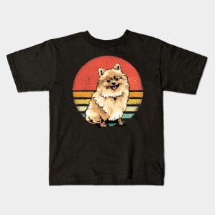 Pomeranian Dog Lover Retro Vintage 70S Kids T-Shirt